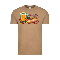 Vintage Coffee hot dog and beer with stars and usa flags Vintage Tee - AdoDesignShop