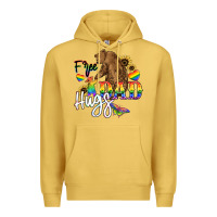 Antique Gold Free Dad hugs Premium Hoodie - NancyCooperArtShop