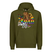 Army Green Free Dad hugs Premium Hoodie - NancyCooperArtShop