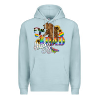 Blue Mist Free Dad hugs Premium Hoodie - NancyCooperArtShop