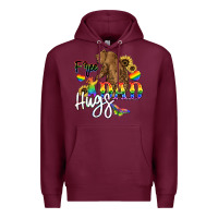 Burgundy Free Dad hugs Premium Hoodie - NancyCooperArtShop
