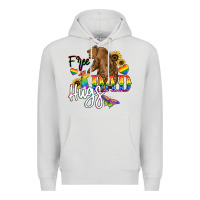 Dove Grey Free Dad hugs Premium Hoodie - NancyCooperArtShop