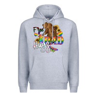 Heather Grey Free Dad hugs Premium Hoodie - NancyCooperArtShop