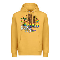 Mustard Free Dad hugs Premium Hoodie - NancyCooperArtShop