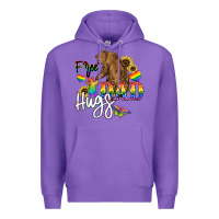 Purple Free Dad hugs Premium Hoodie - NancyCooperArtShop