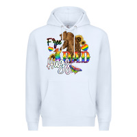 White Free Dad hugs Premium Hoodie - NancyCooperArtShop