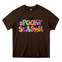 Chocolate Brown Spooky Season Heavy Core Tee - texasbilliewilder