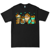 Black sunflowers coffee cups Premium Tee - Zillion Design Studio