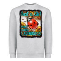 Heather Grey Western Just A Girl Who Loves Ladybug Heavyweight Sweatshirt - LillyAllenDesigns