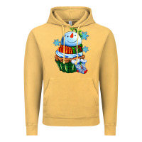 Vintage Mustard snowman cupcake Vintage Hoodie - AdoDesignShop
