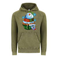 Vintage Olive snowman cupcake Vintage Hoodie - AdoDesignShop