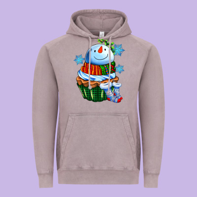 Snowman Cupcake Vintage Hoodie Designed By Adodesignshop