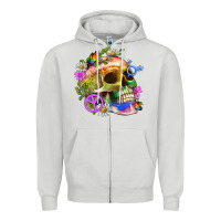 Dove Grey Pride Skull And Transgender Symbol With Peace Zipper Hoodie - BundleAndBundleShop