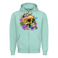 Seafoam Pride Skull And Transgender Symbol With Peace Zipper Hoodie - BundleAndBundleShop