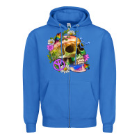 True Royal Pride Skull And Transgender Symbol With Peace Zipper Hoodie - BundleAndBundleShop