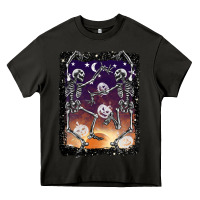 Asphalt halloween dancing skeletons stars Heavy Core Tee - BarkalooDesign