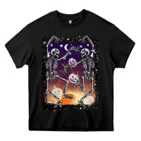 Black halloween dancing skeletons stars Heavy Core Tee - BarkalooDesign