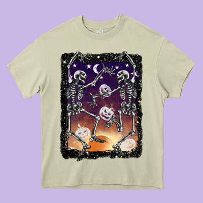Halloween Dancing Skeletons Stars Heavy Core Tee Designed By Barkaloodesign