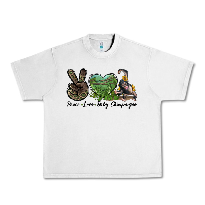 Leopard Peace Love Baby Chimpanzee Urban Heavy Tee by LillyAllenDesigns | Teevron