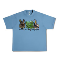 Pebble Blue Leopard Peace Love Baby Chimpanzee Urban Heavy Tee - LillyAllenDesigns