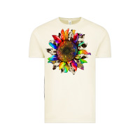 Vintage Arctic tie dye sunflower with cowhide Vintage Tee - Artiststas