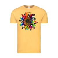 Vintage Mustard tie dye sunflower with cowhide Vintage Tee - Artiststas
