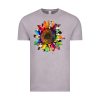 Tie Dye Sunflower With Cowhide Vintage Tee | Teevron