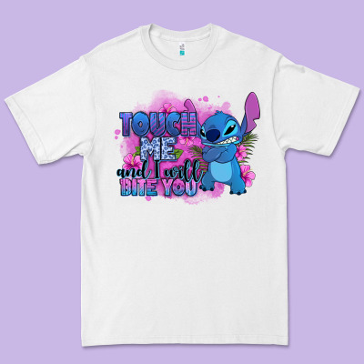Touch Me And I Will Bite You Stitch Premium Tee Designed By Zillion Design Studio