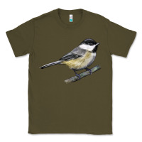 Army Green Black Capped Chickadee Classic Tee - LillyAllenDesigns