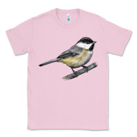 Bubblegum Pink Black Capped Chickadee Classic Tee - LillyAllenDesigns