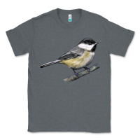 Charcoal Heather Black Capped Chickadee Classic Tee - LillyAllenDesigns
