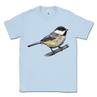 Dusty Blue Black Capped Chickadee Classic Tee - LillyAllenDesigns
