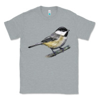 Heather Grey Black Capped Chickadee Classic Tee - LillyAllenDesigns