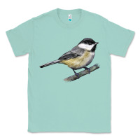Seafoam Black Capped Chickadee Classic Tee - LillyAllenDesigns