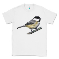 White Black Capped Chickadee Classic Tee - LillyAllenDesigns