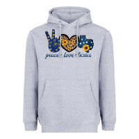 Heather Grey Peace Love Texas Heavyweight Hoodie - Bettercallsaul