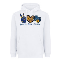 White Peace Love Texas Heavyweight Hoodie - Bettercallsaul