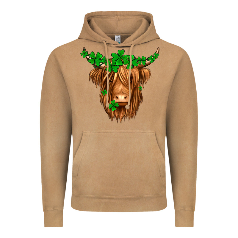 St. Patrick’s Day Long Hair Shaggy Cow Vintage Hoodie by Jasminsmagicworld | Teevron