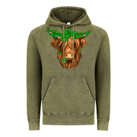 Vintage Olive St. Patrick’s Day Long Hair Shaggy Cow Vintage Hoodie - Jasminsmagicworld