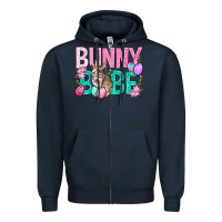 Navy Bunny Babe Easter Zipper Hoodie - BundleAndBundleShop