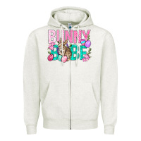 Oatmeal Heather Bunny Babe Easter Zipper Hoodie - BundleAndBundleShop