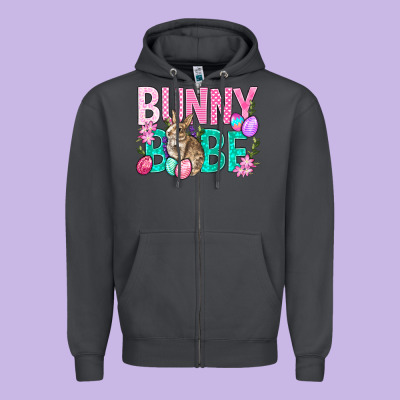 Bunny Babe Easter Zipper Hoodie Designed By Bundleandbundleshop