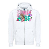 White Bunny Babe Easter Zipper Hoodie - BundleAndBundleShop
