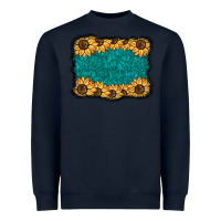 Navy sunflower background Heavyweight Sweatshirt - BarkalooDesign
