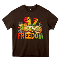 Chocolate Brown celebrate freedom Heavy Core Tee - Zillion Design Studio