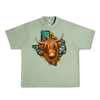Oil Green Texas map long haired shaggy cow Urban Heavy Tee - Jasminsmagicworld