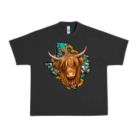 Pigment Black Texas map long haired shaggy cow Urban Heavy Tee - Jasminsmagicworld