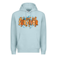 Blue Mist I am a survivor orange ribbon Kidney Cancer Premium Hoodie - NancyCooperArtShop