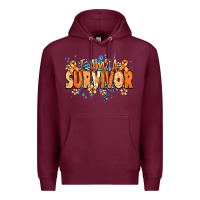 Burgundy I am a survivor orange ribbon Kidney Cancer Premium Hoodie - NancyCooperArtShop