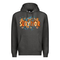 Charcoal Heather I am a survivor orange ribbon Kidney Cancer Premium Hoodie - NancyCooperArtShop